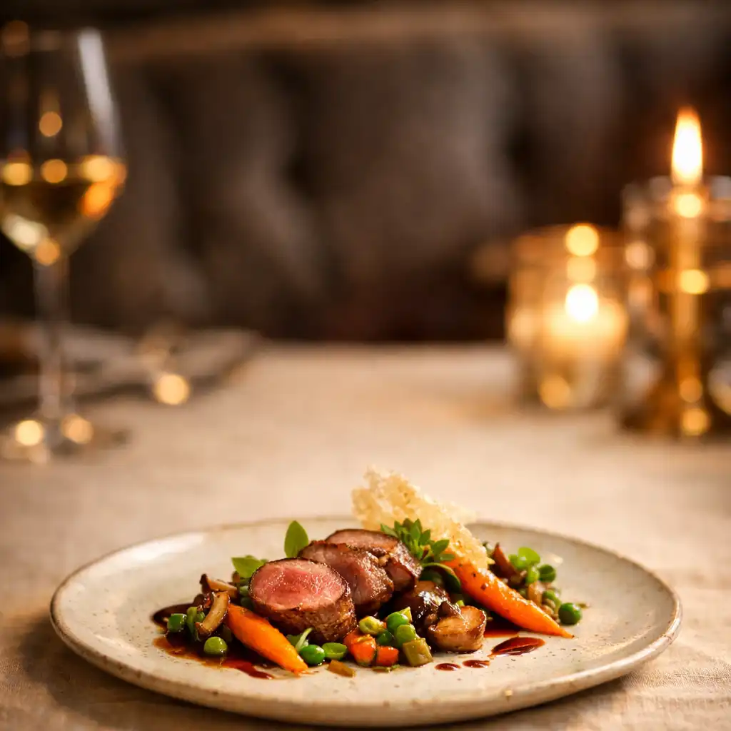 Plat gastronomique raffiné dans un restaurant élégant