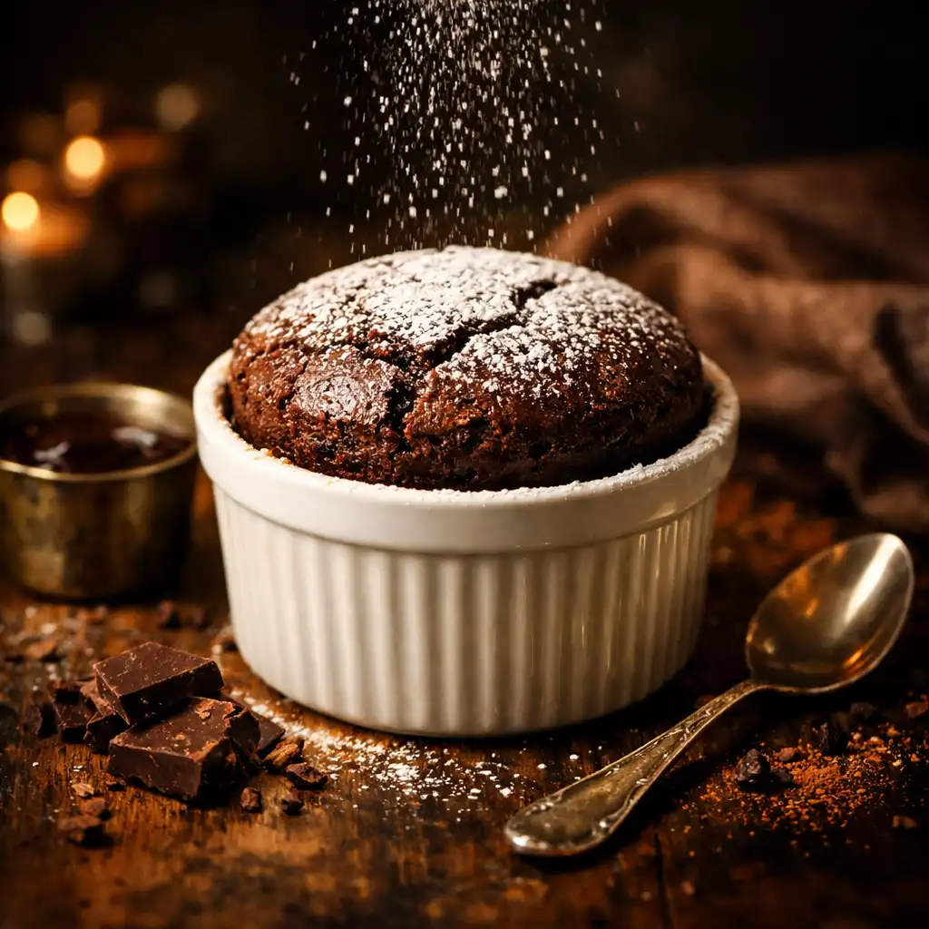 Dessert raffiné au chocolat avec présentation artistique