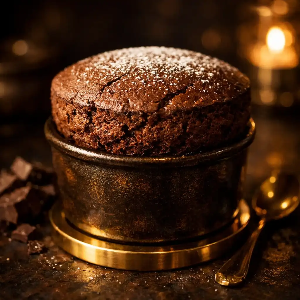 Soufflé au chocolat grand cru, dessert décadent