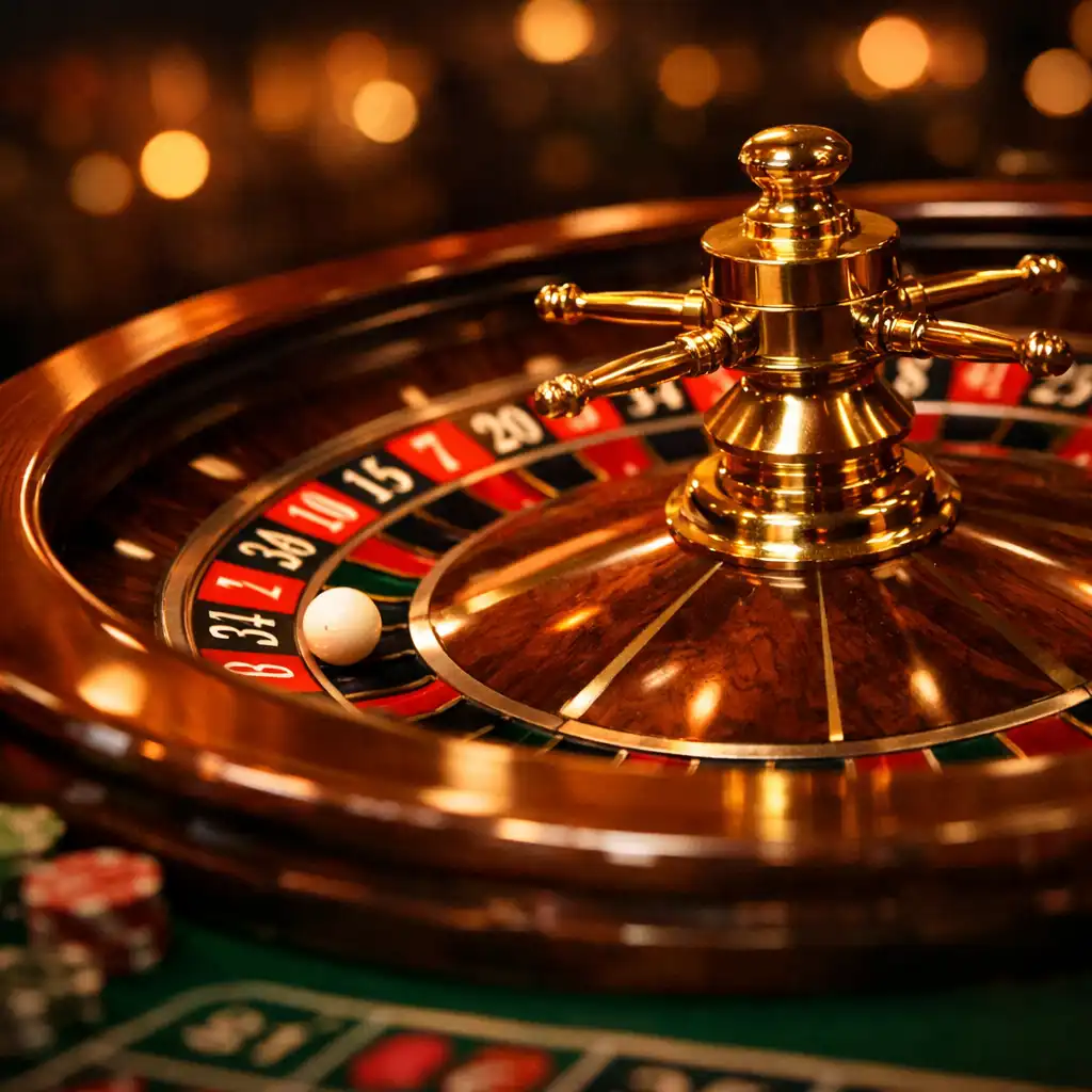 Roulette traditionnelle avec la bille en mouvement